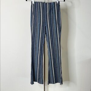 Free People Striped Bell Bottom Cotton Pants